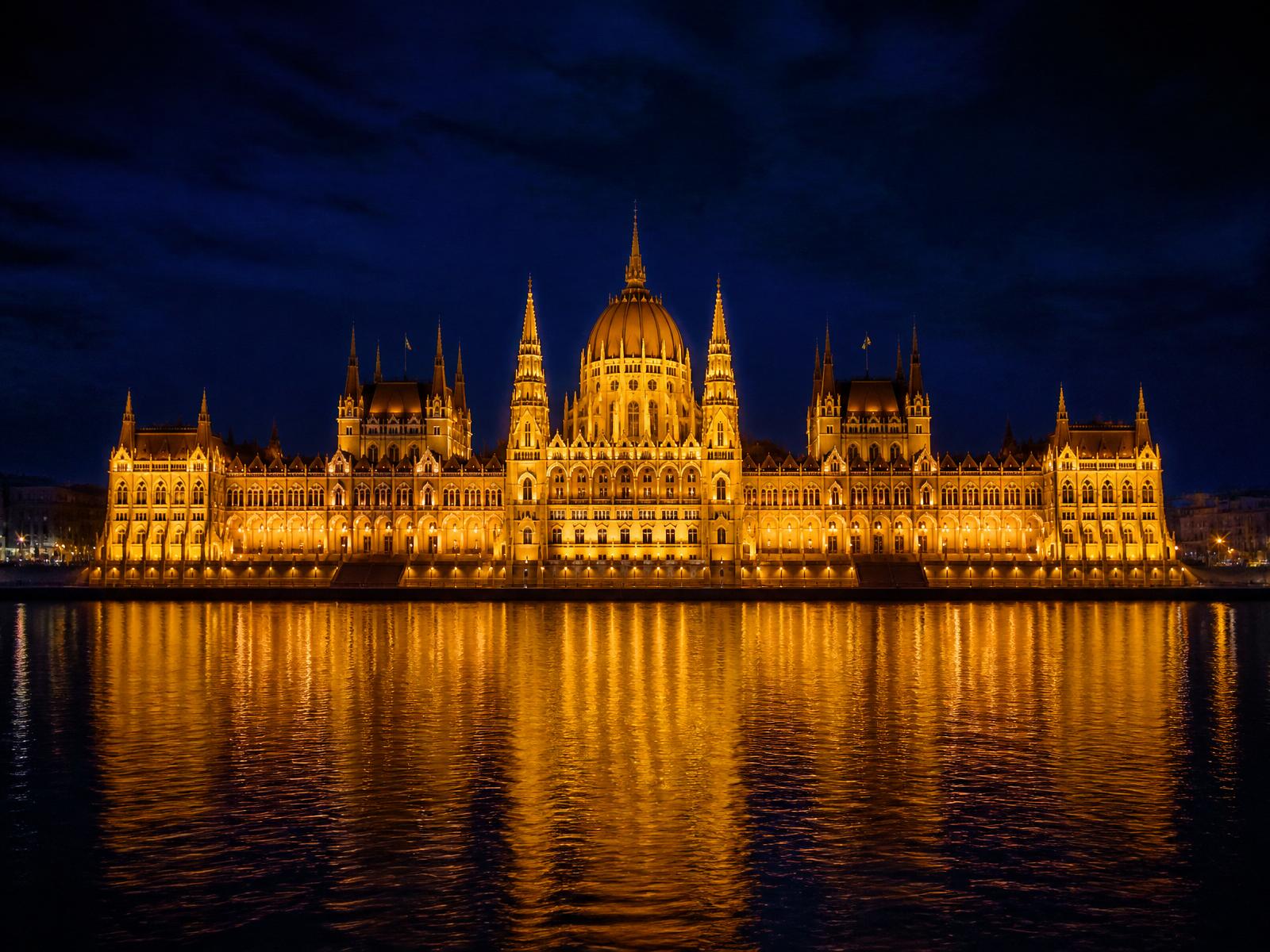 Parliament glowing